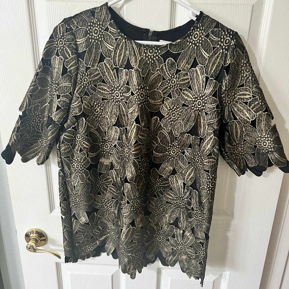 Gold and Black blouse